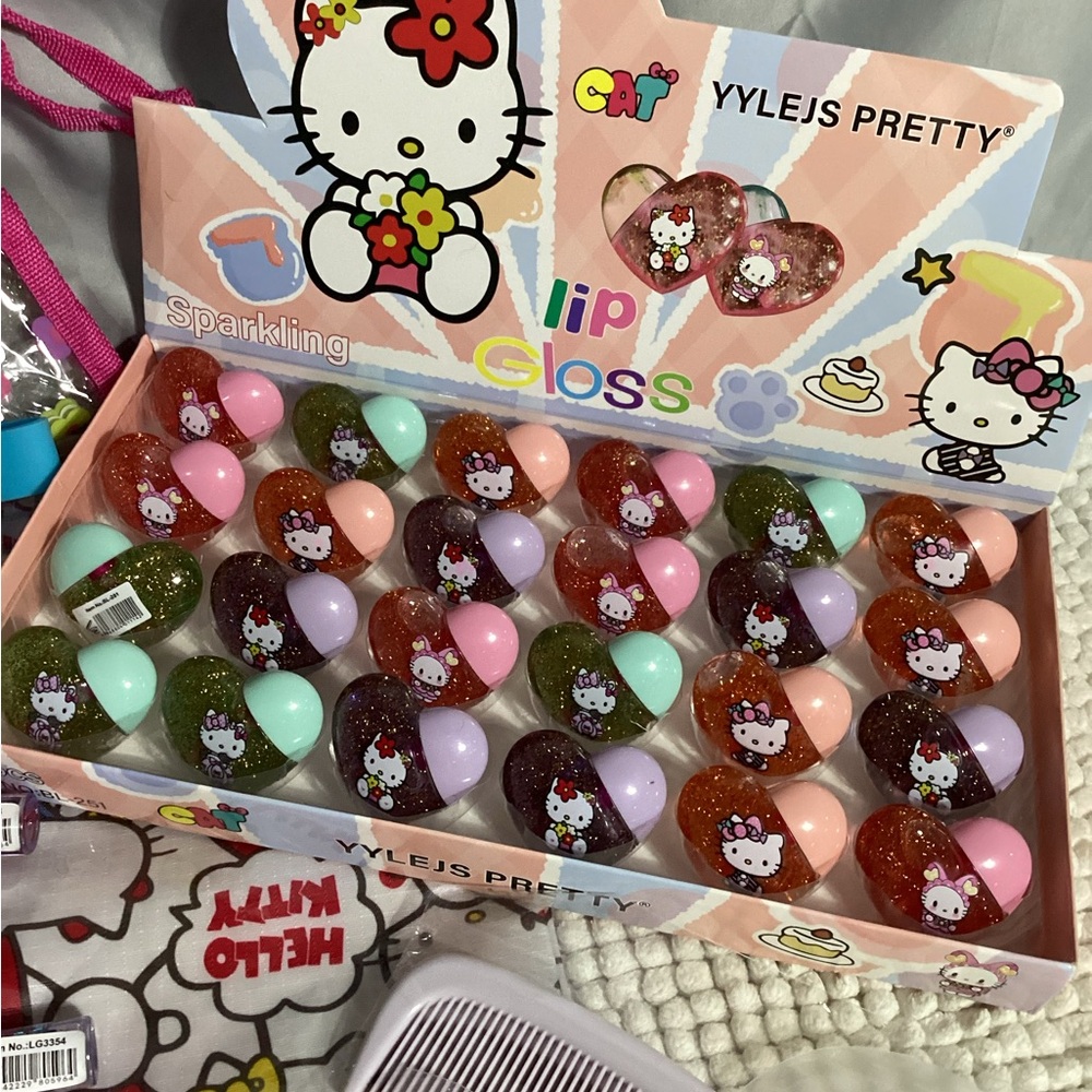 LARGE Hello Kitty Themed Bundle Take 3- Keychains, Lip Gloss, Hair, Office, MORE - Picture 2 of 8